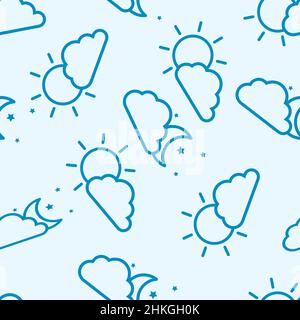 Arrière-plan transparent avec nuages.Illustration vectorielle.Motif de couleur abstrait avec lune, soleil et nuages Illustration de Vecteur