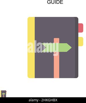 Icône de vecteur simple de guide.Modèle de conception de symbole d'illustration pour élément d'interface utilisateur Web mobile. Illustration de Vecteur