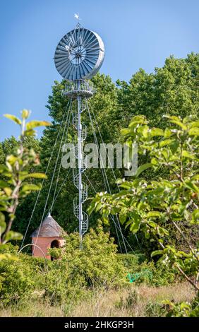 Éolienne Bollée (pompe à eau à turbine éolienne, vers 1880), près d'Esvres Banque D'Images