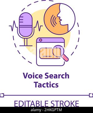 Icône de concept de tactiques de recherche vocale Illustration de Vecteur