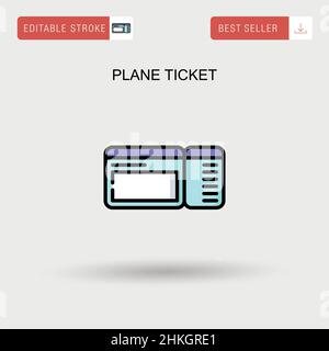 Icône de vecteur simple de ticket d'avion. Illustration de Vecteur