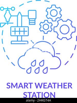 Icône de concept de gradient bleu de la station météorologique intelligente Illustration de Vecteur