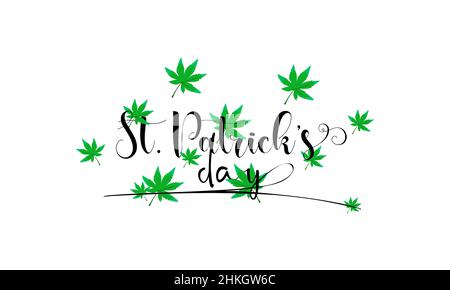 Saint-Patrick.Forme de calligraphie style modèle vectoriel de conception pour bannière, carte, affiche, arrière-plan. Illustration de Vecteur