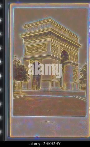 Inspiré par la vue de l'Arc de Triomphe à Paris, Arc de Triomphe l'Etoile, Paris, Paris, 1855 - 1873, papier, Imprimé albumine, hauteur 105 mm × largeur 62 mm, repensé par Artotop. L'art classique réinventé avec une touche moderne. Conception de lumière chaleureuse et gaie, de luminosité et de rayonnement de lumière. La photographie s'inspire du surréalisme et du futurisme, embrassant l'énergie dynamique de la technologie moderne, du mouvement, de la vitesse et révolutionne la culture Banque D'Images