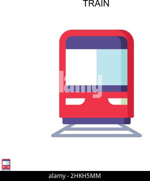 Icône de vecteur simple de train.Modèle de conception de symbole d'illustration pour élément d'interface utilisateur Web mobile. Illustration de Vecteur