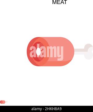 Icône de vecteur simple de viande.Modèle de conception de symbole d'illustration pour élément d'interface utilisateur Web mobile. Illustration de Vecteur