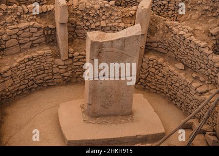 Gobeklitepe le plus ancien Temple du monde.Gobekli Tepe est un site classé au patrimoine mondial de l'UNESCO. Banque D'Images