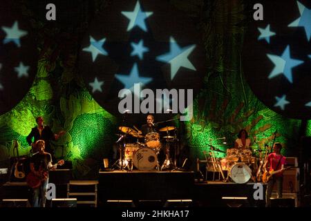 Ringo Starr est rejointe par Rod argent, Sheila E., Richard Marx, Billy Squier, Hamish Stuart et Edgar Winter pour la tournée All Starr 2006, à New York Banque D'Images