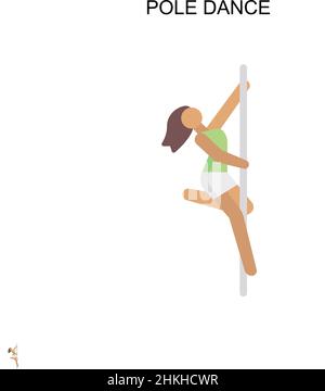 Pole dance simple vecteur icône.Modèle de conception de symbole d'illustration pour élément d'interface utilisateur Web mobile. Illustration de Vecteur