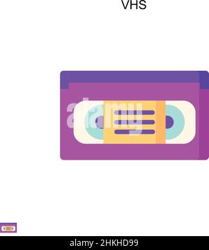 Icône de vecteur simple VHS.Modèle de conception de symbole d'illustration pour élément d'interface utilisateur Web mobile. Illustration de Vecteur