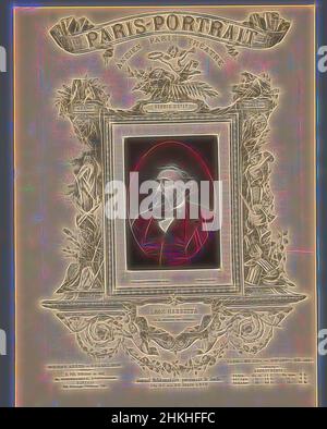 Inspiré par Portrait de Léon Gambetta, Léon Gambetta, Étienne Carjat, Lemercier & Cie., c. 1873 - avant 1880, papier, hauteur 121 mm × largeur 85 mm, réimaginé par Artotop. L'art classique réinventé avec une touche moderne. Conception de lumière chaleureuse et gaie, de luminosité et de rayonnement de lumière. La photographie s'inspire du surréalisme et du futurisme, embrassant l'énergie dynamique de la technologie moderne, du mouvement, de la vitesse et révolutionne la culture Banque D'Images