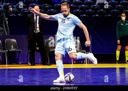 Amsterdam, pays-Bas.04th févr. 2022.AMSTERDAM, PAYS-BAS - FÉVRIER 4: Solano d'Espagne pendant le Futsal masculin Euro 2022 demi-finale match entre le Portugal et l'Espagne au Ziggo Dome le 4 février 2022 à Amsterdam, pays-Bas (photo de Jeroen Meuwsen/Orange Pictures) crédit: Orange pics BV/Alay Live News Banque D'Images