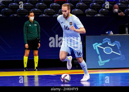 Amsterdam, pays-Bas.04th févr. 2022.AMSTERDAM, PAYS-BAS - FÉVRIER 4: Solano d'Espagne pendant le Futsal masculin Euro 2022 demi-finale match entre le Portugal et l'Espagne au Ziggo Dome le 4 février 2022 à Amsterdam, pays-Bas (photo de Jeroen Meuwsen/Orange Pictures) crédit: Orange pics BV/Alay Live News Banque D'Images