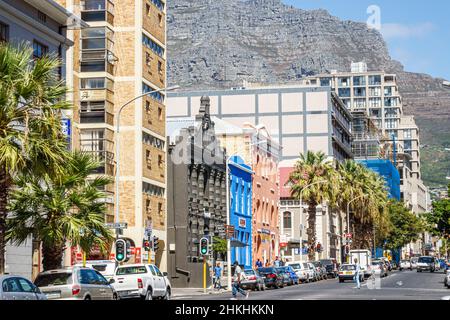 Cape Town Afrique du Sud,Centre ville,centre,Buitenkant Street Skyline buildings Table Mountain Banque D'Images