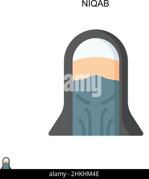 Icône de vecteur simple niqab.Modèle de conception de symbole d'illustration pour élément d'interface utilisateur Web mobile. Illustration de Vecteur