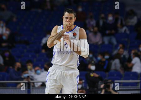 Madrid, Espagne.03rd févr. 2022.4th février 2022; Centre Wizink; Madrid; Espagne; Turkish Airlines EuroLeague Basketball; Real Madrid vs Zenit St Petersburg; Alberto Abalde (Madrid) 900/Cordo Press Credit: CORDO PRESS/Alay Live News Banque D'Images