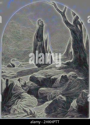 Inspiré par de Christ dans le jardin de Gethsemane par Paul Delaroche, le Christ en Gethsemane, Robert Jefferson Bingham, après : Paul Delaroche, Paris, c. 1853 - avant 1858, papier, imprimé albumine, gravure, hauteur 119 mm × largeur 90 mmhauteur 184 mm × largeur 152 mm, repensé par Artotop. L'art classique réinventé avec une touche moderne. Conception de lumière chaleureuse et gaie, de luminosité et de rayonnement de lumière. La photographie s'inspire du surréalisme et du futurisme, embrassant l'énergie dynamique de la technologie moderne, du mouvement, de la vitesse et révolutionne la culture Banque D'Images