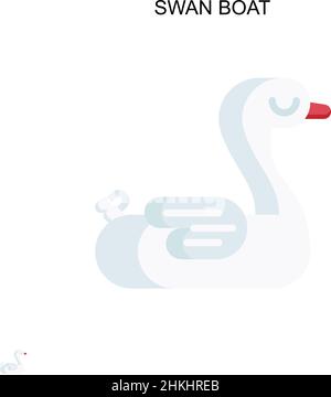 Bateau de cygne simple icône vecteur.Modèle de conception de symbole d'illustration pour élément d'interface utilisateur Web mobile. Illustration de Vecteur