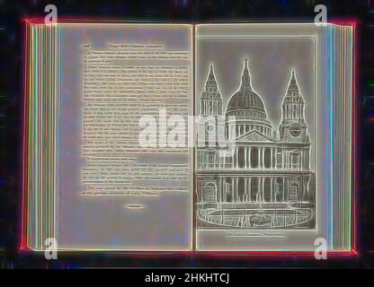 Inspiré par la vue de la cathédrale Saint-Paul à Londres, la cathédrale Saint-Paul, West Front, fabricant : The London Stereoscopic Company, c. 1890 - avant 1895, papier, hauteur 181 mm × largeur 118 mm, réimaginé par Artotop. L'art classique réinventé avec une touche moderne. Conception de lumière chaleureuse et gaie, de luminosité et de rayonnement de lumière. La photographie s'inspire du surréalisme et du futurisme, embrassant l'énergie dynamique de la technologie moderne, du mouvement, de la vitesse et révolutionne la culture Banque D'Images