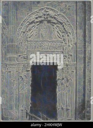 Inspiré par le portail ouest de la Cathédrale de Chartres, Cathédrale de Chartres Côte occidentale porte latérale de droite XII siècle, Monographie de la Cathédrale de Chartres (...), Paris 1867, planche VII de Monographie de la Cathédrale de Chartres, Charles Nègre, éditeur: Imprimerie Impériale, France, 1854 Repensé par Artotop. L'art classique réinventé avec une touche moderne. Conception de lumière chaleureuse et gaie, de luminosité et de rayonnement de lumière. La photographie s'inspire du surréalisme et du futurisme, embrassant l'énergie dynamique de la technologie moderne, du mouvement, de la vitesse et révolutionne la culture Banque D'Images
