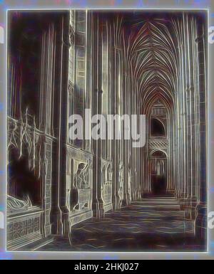 Inspiré par la vue sur l'allée latérale de la cathédrale de Canterbury, Henry George Austin, Canterbury, 1860, papier, Imprimé albumine, hauteur 284 mm × largeur 237 mm hauteur 394 mm × largeur 333 mm, repensé par Artotop. L'art classique réinventé avec une touche moderne. Conception de lumière chaleureuse et gaie, de luminosité et de rayonnement de lumière. La photographie s'inspire du surréalisme et du futurisme, embrassant l'énergie dynamique de la technologie moderne, du mouvement, de la vitesse et révolutionne la culture Banque D'Images