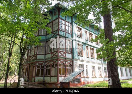 Svetlogorsk, Russie - août 08 2019 : vue extérieure de la Pension Waldschloss le 08 2019 août à Svetlogorsk, Russie. Banque D'Images