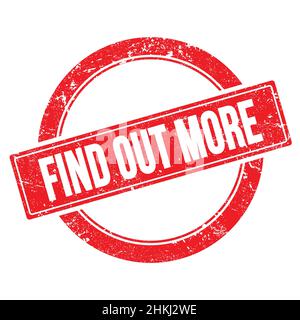 POUR EN SAVOIR PLUS de texte sur le timbre rond rouge grungy vintage. Banque D'Images