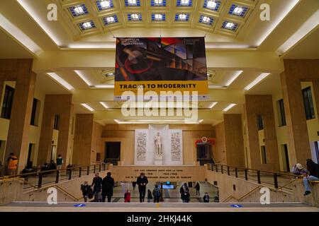 BRUXELLES, BELGIQUE -6 JANV. 2022- vue sur la gare centrale de Bruxelles, une station de métro et de chemin de fer dans le centre de Bruxelles, Belgique. Banque D'Images
