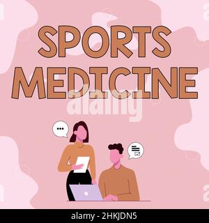 Inspiration montrant le signe médecine sportive. Mot écrit sur le traitement et la prévention des blessures liées aux sports partenaires partage de nouvelles idées de compétences Banque D'Images