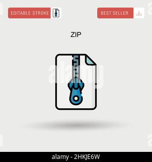 Icône vecteur simple zip. Illustration de Vecteur