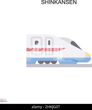 Icône de vecteur simple Shinkansen.Modèle de conception de symbole d'illustration pour élément d'interface utilisateur Web mobile. Illustration de Vecteur