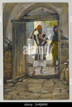 Art inspiré par en entrant dans la Maison, Salute IT, en entrant la maison saure-la, la vie de notre Seigneur Jésus Christ, la vie de notre-Seigneur Jésus-Christ, James Tissot, Français, 1836-1902, aquarelle opaque sur graphite sur papier vélin gris, France, 1886-1896, image: 7 5/8 x 5 1/4 po, 19, œuvres classiques modernisées par Artotop avec une touche de modernité. Formes, couleur et valeur, impact visuel accrocheur sur l'art émotions par la liberté d'œuvres d'art d'une manière contemporaine. Un message intemporel qui cherche une nouvelle direction créative. Artistes qui se tournent vers le support numérique et créent le NFT Artotop Banque D'Images