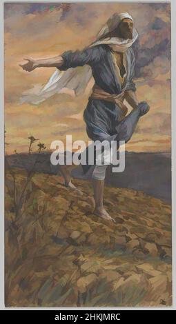 Art inspiré par le Sower, le semeur, la vie de notre Seigneur Jésus-Christ, la vie de notre-Seigneur Jésus-Christ, James Tissot, français, 1836-1902, aquarelle opaque sur graphite sur papier vélin gris, France, 1886-1894, image : 9 3/4 x 5 3/8 po., 24,8 x 13,7 cm, bible, biblique, bleu, oeuvres classiques modernisées par Artotop avec une touche de modernité. Formes, couleur et valeur, impact visuel accrocheur sur l'art émotions par la liberté d'œuvres d'art d'une manière contemporaine. Un message intemporel qui cherche une nouvelle direction créative. Artistes qui se tournent vers le support numérique et créent le NFT Artotop Banque D'Images
