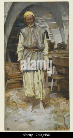 Art inspiré par Saint Joseph, la vie de notre Seigneur Jésus-Christ, la vie de notre-Seigneur Jésus-Christ, James Tissot, Français, 1836-1902, aquarelle opaque sur graphite sur papier vélin gris, France, 1886-1894, image: 9 3/16 x 4 3/4 po, 23,3 x 12,1 cm, auge, panier, barbe, bible, Bible, oeuvres classiques modernisées par Artotop avec une touche de modernité. Formes, couleur et valeur, impact visuel accrocheur sur l'art émotions par la liberté d'œuvres d'art d'une manière contemporaine. Un message intemporel qui cherche une nouvelle direction créative. Artistes qui se tournent vers le support numérique et créent le NFT Artotop Banque D'Images