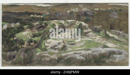 Art inspiré par la reconstruction du Golgotha et du Saint-Sépulcre, vu des murs du Palais de Hérode, reconstitution du Golgotha et du Saint-Sépulcre. Vu des murs du palais d'Hérode., la vie de notre Seigneur Jésus-Christ, la vie de notre-Seigneur Jésus-Christ, James Tissot, Français, oeuvres classiques modernisées par Artotop avec une touche de modernité. Formes, couleur et valeur, impact visuel accrocheur sur l'art émotions par la liberté d'œuvres d'art d'une manière contemporaine. Un message intemporel qui cherche une nouvelle direction créative. Artistes qui se tournent vers le support numérique et créent le NFT Artotop Banque D'Images