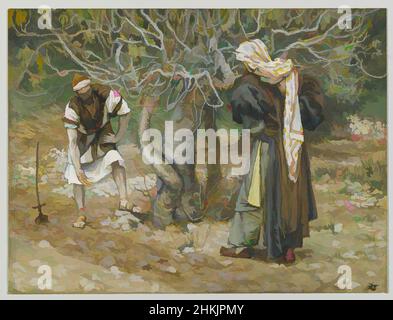 Art inspiré par la vigne dresser et le figuier, le vigneron et le figuier, la vie de notre Seigneur Jésus Christ, la vie de notre-Seigneur Jésus-Christ, James Tissot, français, 1836-1902, aquarelle opaque sur graphite sur papier vélin gris, France, 1886-1894, image : 5 3/4 x 7 5/8 po, 14,6, œuvres classiques modernisées par Artotop avec une touche de modernité. Formes, couleur et valeur, impact visuel accrocheur sur l'art émotions par la liberté d'œuvres d'art d'une manière contemporaine. Un message intemporel qui cherche une nouvelle direction créative. Artistes qui se tournent vers le support numérique et créent le NFT Artotop Banque D'Images