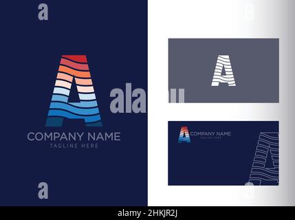 Une lettre avec des vagues de l'océan et des vibes de plage au coucher du soleil.Style de police, éléments de modèle de conception de vecteur pour votre voyage, visite, vacances, et la fête d'été Illustration de Vecteur