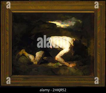 Art inspiré par le fugitif, Etude pour le Timon d'Athènes, Thomas Couture, Français, 1815-1879, huile sur toile, France, env. 1857, 25 7/8 x 33 3/8 po, 65,7 x 84,8 cm, 1857, Athènes, Couture, rampement, Criminel, dramatique, évasion, exil, tombé de grâce, figure, français, art français, français, œuvres classiques modernisées par Artotop avec une touche de modernité. Formes, couleur et valeur, impact visuel accrocheur sur l'art émotions par la liberté d'œuvres d'art d'une manière contemporaine. Un message intemporel qui cherche une nouvelle direction créative. Artistes qui se tournent vers le support numérique et créent le NFT Artotop Banque D'Images