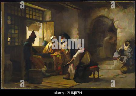 Art inspiré par un jeu intéressant, Frederick Arthur Bridgman, américain, 1847-1928, huile sur toile, 1881, 37 3/16 x 57 11/16 po, 94,4 x 146,6 cm, 1881, american, american art, american oil, peinture américaine, un jeu intéressant, Beard, Bridgman, échecs, Creative, Exotic, Frederick, Classic œuvres modernisées par Artotop avec une touche de modernité. Formes, couleur et valeur, impact visuel accrocheur sur l'art émotions par la liberté d'œuvres d'art d'une manière contemporaine. Un message intemporel qui cherche une nouvelle direction créative. Artistes qui se tournent vers le support numérique et créent le NFT Artotop Banque D'Images