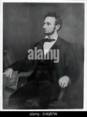 Art inspiré par Abraham Lincoln, américain, huile sur toile, après 1860-1890, 49 5/16 x 38 3/16 po., 125,3 x 97 cm, Abraham Lincoln, peinture africaine, américaine, américaine, homme barbu, livre, libéré, grand, argent, huile sur toile, portrait, président, figure assise, siège, Esclaves, crache, oeuvres classiques modernisées par Artotop avec une touche de modernité. Formes, couleur et valeur, impact visuel accrocheur sur l'art émotions par la liberté d'œuvres d'art d'une manière contemporaine. Un message intemporel qui cherche une nouvelle direction créative. Artistes qui se tournent vers le support numérique et créent le NFT Artotop Banque D'Images