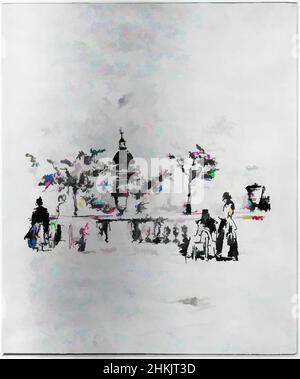 Art inspiré par le Panthéon, de la terrasse des jardins du Luxembourg, James Abbott McNeill Whistler, cuisine américaine, 1834-1903, Lithographie, 1893, 12 5/8 x 7 11/16 po, 32,1 x 19,5 cm, œuvres classiques modernisées par Artotop avec une touche de modernité. Formes, couleur et valeur, impact visuel accrocheur sur l'art émotions par la liberté d'œuvres d'art d'une manière contemporaine. Un message intemporel qui cherche une nouvelle direction créative. Artistes qui se tournent vers le support numérique et créent le NFT Artotop Banque D'Images
