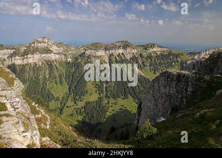 Vallée de Justis et Rothorn, vue depuis Niederhorn, Suisse, Oberland bernois, Sigiswil Banque D'Images