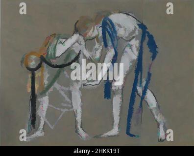 Art inspiré par l'étude de deux danseurs, Arthur B. Davies, cuisine américaine, 1862-1928, pastel sur deux feuilles de papier bleu-gris à la verticale, env. 1915-1920, 14 7/16 x 16 5/16 po, 36,7 x 41,4 cm, craie, couple, danse, danseurs, danse, dessin, figures féminines, figures, récolte, j'ai perdu un, les œuvres classiques modernisées par Artotop avec un peu de modernité. Formes, couleur et valeur, impact visuel accrocheur sur l'art émotions par la liberté d'œuvres d'art d'une manière contemporaine. Un message intemporel qui cherche une nouvelle direction créative. Artistes qui se tournent vers le support numérique et créent le NFT Artotop Banque D'Images