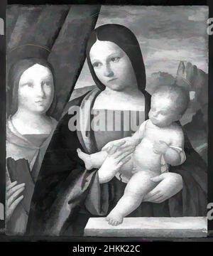 Art inspiré par Madonna et l'enfant avec Sainte Catherine d'Alexandrie, Niccolò Pisano, Italien, Pisan et Ferrarese Ecoles, documenté 1470-ca. 1538, Tempera et huile sur panneau, Italie, 1510-1515, 17 x 14 7/8 po., 43,2 x 37,8 cm, Healy, œuvres classiques modernisées par Artotop avec une touche de modernité. Formes, couleur et valeur, impact visuel accrocheur sur l'art émotions par la liberté d'œuvres d'art d'une manière contemporaine. Un message intemporel qui cherche une nouvelle direction créative. Artistes qui se tournent vers le support numérique et créent le NFT Artotop Banque D'Images