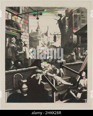 Art inspiré par Gin Lane, William Hogarth, British, 1697-1764, gravure sur papier à poser, 1751, 15 3/8 x 12 3/4 po, 39 x 32,4 cm, œuvres classiques modernisées par Artotop avec une touche de modernité. Formes, couleur et valeur, impact visuel accrocheur sur l'art émotions par la liberté d'œuvres d'art d'une manière contemporaine. Un message intemporel qui cherche une nouvelle direction créative. Artistes qui se tournent vers le support numérique et créent le NFT Artotop Banque D'Images