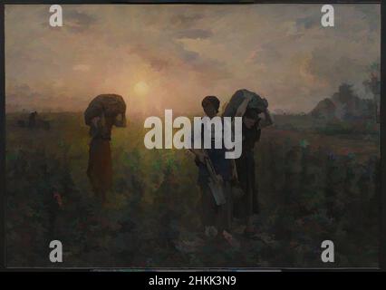 Art inspiré par fin du travail, fin de la journée de travail, Jules Breton, français, 1827-1906, huile sur toile, France, 1886-1887, 33 1/16 x 47 1/4in., 84 x 120cm, 19th siècle, agriculture, rétro-production, Epoque, Bélier, Breton, chemisier, Courrières, Culture, ouvriers agricoles, agriculture, oeuvres classiques modernisées par Artotop avec un peu de modernité. Formes, couleur et valeur, impact visuel accrocheur sur l'art émotions par la liberté d'œuvres d'art d'une manière contemporaine. Un message intemporel qui cherche une nouvelle direction créative. Artistes qui se tournent vers le support numérique et créent le NFT Artotop Banque D'Images