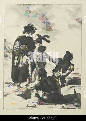 Art inspiré par Hamlet et Horatio Before the grave diggers, Eugène Delacroix, français, 1798-1863, Lithographie sur papier vélin Arches, 1843, image: 11 1/4 x 8 3/8 po, 28,5 x 21,2 cm, œuvres classiques modernisées par Artotop avec une touche de modernité. Formes, couleur et valeur, impact visuel accrocheur sur l'art émotions par la liberté d'œuvres d'art d'une manière contemporaine. Un message intemporel qui cherche une nouvelle direction créative. Artistes qui se tournent vers le support numérique et créent le NFT Artotop Banque D'Images