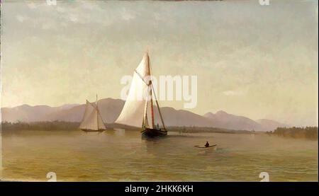 Art inspiré par l'Hudson au Tappan Zee, Francis Augustus Silva, américain, 1835-1886, huile sur toile, 1876, cadre : 33 1/2 x 51 11/16 x 4 5/8 po, 85,1 x 131,3 x 11,7 cm, 1876, américain, Auguste, bateau, Toile, ciel clair, nuages, phare d'Esopus Creek, Francis, Francis Augustus, œuvres classiques modernisées par Artotop avec une touche de modernité. Formes, couleur et valeur, impact visuel accrocheur sur l'art émotions par la liberté d'œuvres d'art d'une manière contemporaine. Un message intemporel qui cherche une nouvelle direction créative. Artistes qui se tournent vers le support numérique et créent le NFT Artotop Banque D'Images