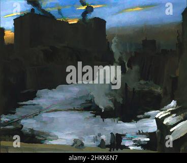 Art inspiré par Pennsylvania Station excavation, George Wesley Bellows, cuisine américaine, 1882-1925, huile sur toile, env. 1907-1908, 31 3/16 x 38 1/4 po, 79,2 x 97,1 cm, American Realism, architecture, Ash CAN School, billard, bleu, env. 1907-1908, génie civil, construction, excavation, oeuvres classiques modernisées par Artotop avec un peu de modernité. Formes, couleur et valeur, impact visuel accrocheur sur l'art émotions par la liberté d'œuvres d'art d'une manière contemporaine. Un message intemporel qui cherche une nouvelle direction créative. Artistes qui se tournent vers le support numérique et créent le NFT Artotop Banque D'Images