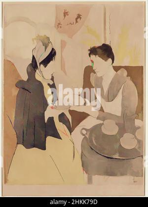 Art inspiré par Afternoon Tea Party, Mary Cassatt, américaine, 1844-1926, Drypoint et aquatint en couleur sur papier vélin, 1891, feuille: 18 3/4 x 12 po, 47,6 x 30,5 cm, 19th Century, américaine, aquatinte, boisson, conversation, convivial, dîner, dessin, boisson, Drypoint, manger, divertir, oeuvres classiques modernisées par Artotop avec un peu de modernité. Formes, couleur et valeur, impact visuel accrocheur sur l'art émotions par la liberté d'œuvres d'art d'une manière contemporaine. Un message intemporel qui cherche une nouvelle direction créative. Artistes qui se tournent vers le support numérique et créent le NFT Artotop Banque D'Images